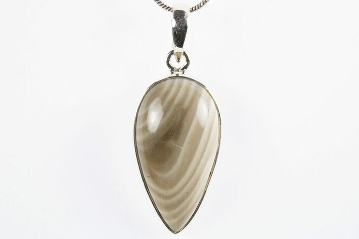 Striped Flint Pendant (Necklace) - Sterling Silver #305024